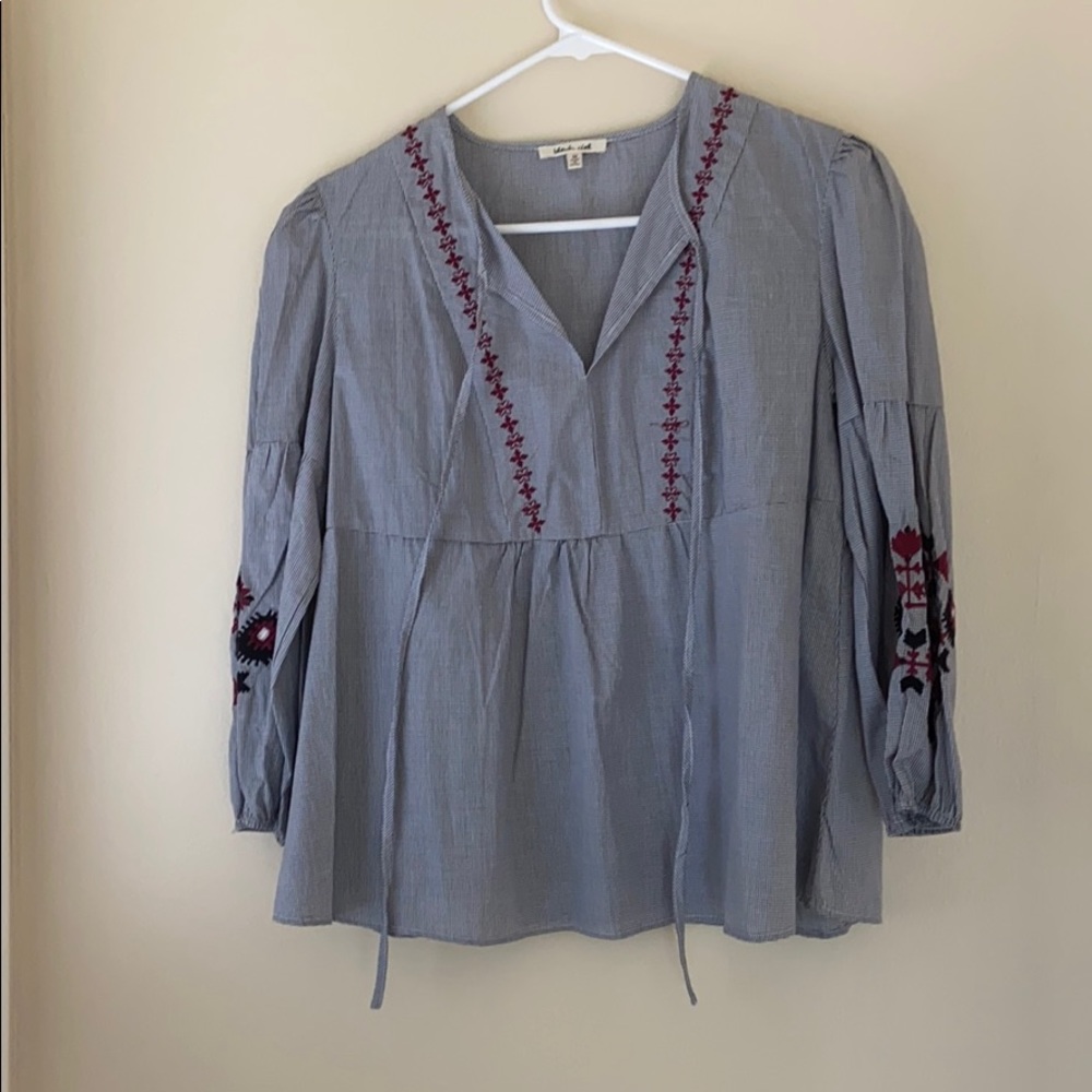 Bleuh Ciel Cotton 3/4 Sleeve Top